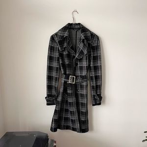 Plaid Tie Jacket - Size L/XL